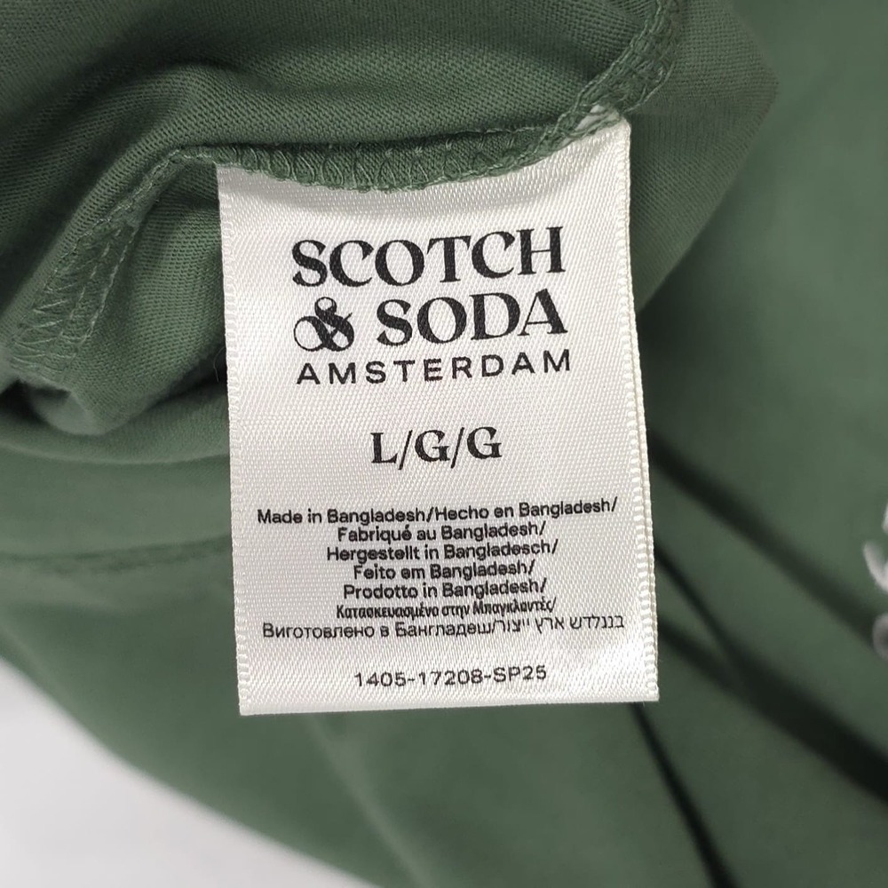 SCOTH & SODA AMSTERDAM New LARGE T-Shirt Green Graphic Front Crew Short Sleeve - Picture 2 of 9
